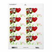 Saint Valentin Étiquette Vintage (Feuille entière)