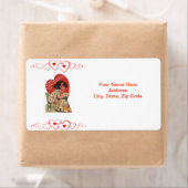 Saint Valentin Étiquette Vintage (En situation)