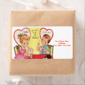 Saint Valentin Étiquette Vintage (En situation)