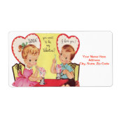 Saint Valentin Étiquette Vintage (Devant)