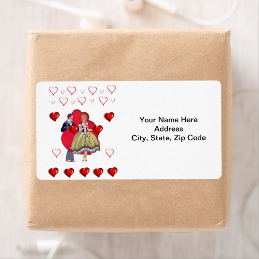 Saint Valentin Étiquette Vintage (En situation)