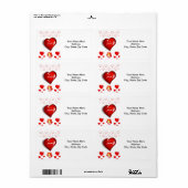 Saint Valentin Étiquette Vintage (Feuille entière)