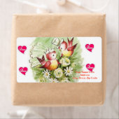 Saint Valentin Étiquette Vintage Bird (En situation)