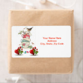 Saint Valentin Étiquette Vintage Bird (En situation)