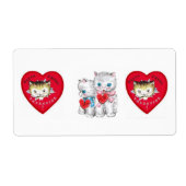 Saint Valentin Étiquette Vintage Kitten (Devant)