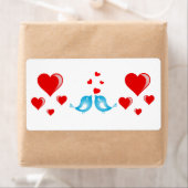 Saint Valentin Étiquettes Coeurs Inséparables (En situation)