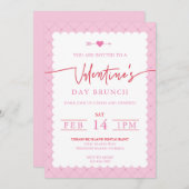 Saint Valentin Fête Invitation Journée Brunch (Devant / Derrière)