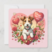 Saint Valentin - Fox Terrier - Carte (Devant)