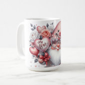 Saint Valentin Gnome Céramique Mug (Devant gauche)