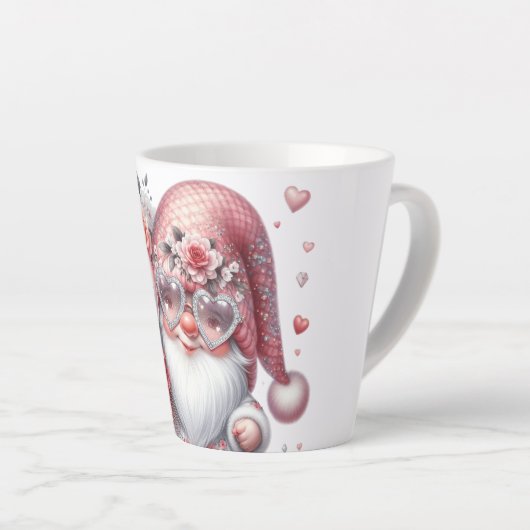 Saint Valentin Gnome Latte Mug (Angle droit)