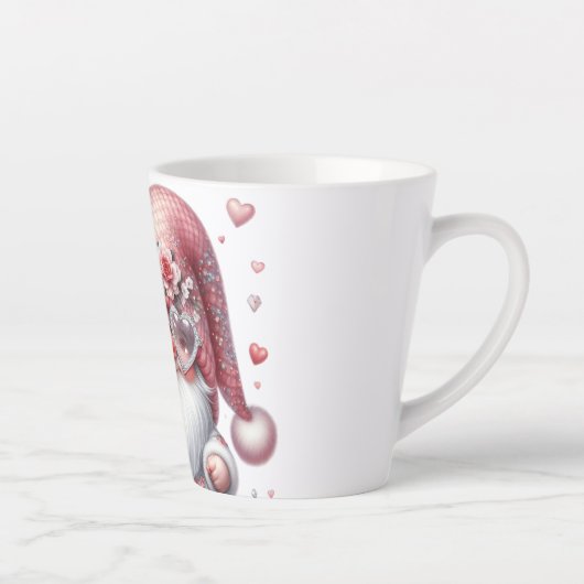 Saint Valentin Gnome Latte Mug (Droite)