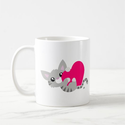 Saint Valentin Gray Kitty Mug (Gauche)