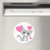 Saint Valentin Gris Kitty Magnet (In Situ (Lave-vaisselle))
