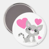 Saint Valentin Gris Kitty Magnet (Recto/Verso)