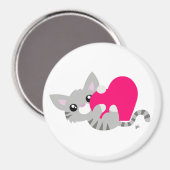 Saint Valentin Gris Kitty Magnet (Recto/Verso)