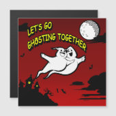 Saint Valentin Halloween Ghosting Carte magnétique (Devant / Derrière)