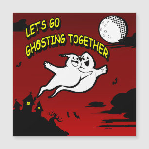 Saint Valentin Halloween Ghosting Carte magnétique