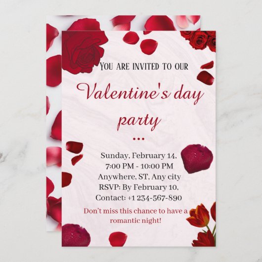 Saint Valentin Invitation (Devant / Derrière)