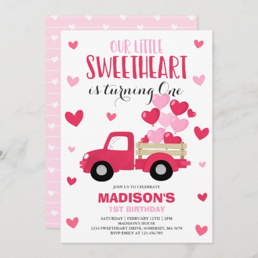 Saint-Valentin Invitation Anniversaire Chéri Camio (Devant / Derrière)