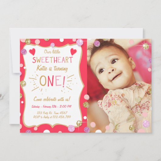 Saint Valentin Invitation Anniversaire Little Swee (Devant)