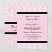 Saint-Valentin : Invitations à se marier Damas ros (Devant / Derrière)