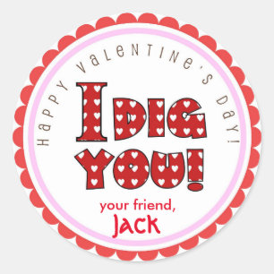 Saint Valentin Je t'ai creusé des autocollants