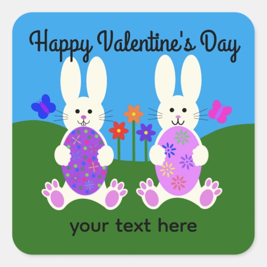 Saint Valentin Lapin de Pâques #6 Stickers (Devant)