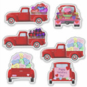 Saint-Valentin Little Red Trucks Autocollants (Devant)