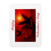 Saint-Valentin Magnet d'oiseaux et de coeurs (Vertical)