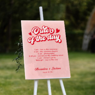 Saint Valentin Mariage rouge et rose Ordre du jour