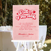 Saint Valentin Mariage rouge et rose Ordre du jour