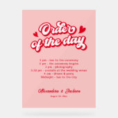 Saint Valentin Mariage rouge et rose Ordre du jour (Recto)