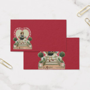 Saint-Valentin mignon vintage, Fille aux fleurs