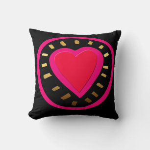 Saint Valentin Moderne Coeur rose 1 Coussin
