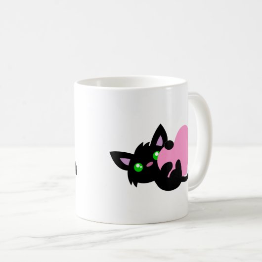 Saint Valentin Mug de Kitty Noir (Devant droit)