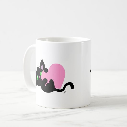 Saint Valentin Mug de Kitty Noir (Devant gauche)