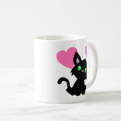 Saint Valentin Mug de Kitty Noir (Devant droit)