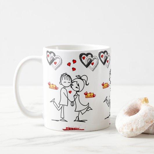 Saint Valentin Mug Mugs (Avec donut)
