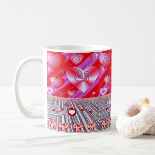 Saint Valentin Mug Mugs (Avec donut)