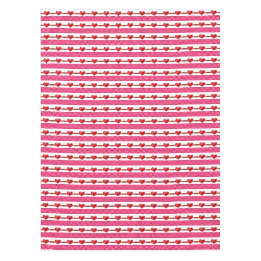 Saint Valentin Nappe aux Coeurs Rose et Blanc (Devant)