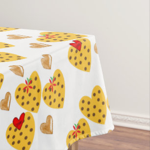 Saint Valentin Nappe Coeurs Polkadot Or