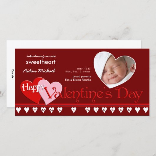 Saint Valentin - Nouveau Faire-part bébé (Devant / Derrière)