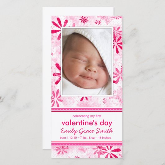 Saint Valentin - Nouveau Faire-part bébé (Devant / Derrière)