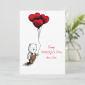 Saint-Valentin Ours en peluche avec carte de ballo (Debout devant)