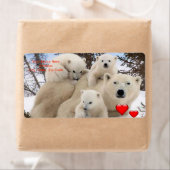 Saint Valentin Ours polaires Étiquette (En situation)