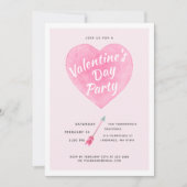 Saint Valentin Pastel Aquarelle Coeur Invitation (Devant)