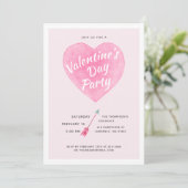 Saint Valentin Pastel Aquarelle Coeur Invitation (Debout devant)