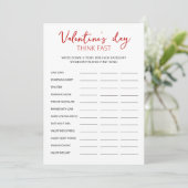 Saint Valentin Pensez vite, pensez carte de fête r (Debout devant)