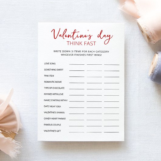 Saint Valentin Pensez vite, pensez carte de fête r