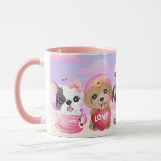 Saint Valentin Pups Mug (Gauche)